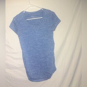 Maternity-Liz Lange Size Small Light Blue/White mixed In Short Sleeve Shirt.